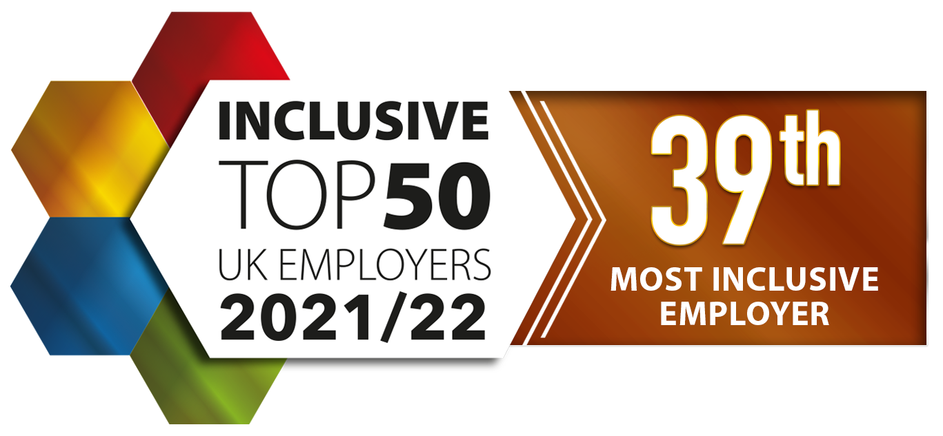 Inclusive Top 50 UK Employers 2021/22 39th Most Inclusive Employer
